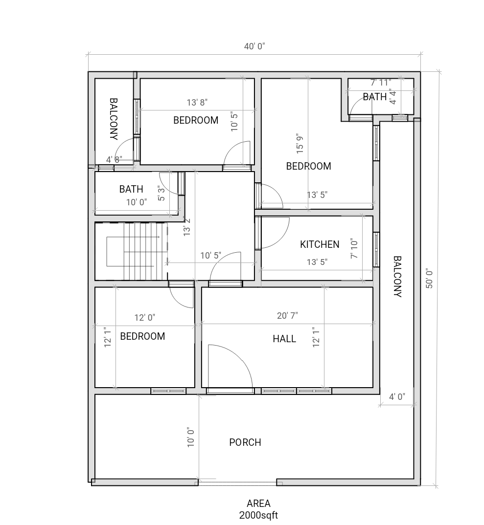 3 BHK Map Design by Saikas
